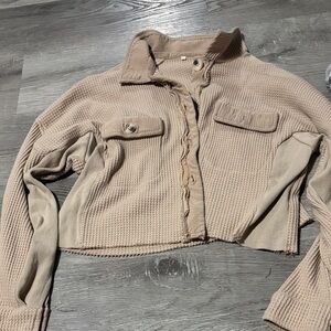 Women's Tan Cropped Jacket